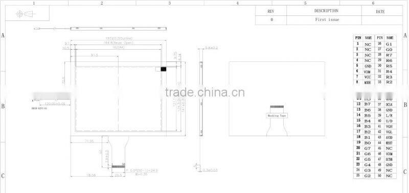 16.7 M display color 8 inch high luminance lcd with 900nits and 800*600P TFT LCD panel
