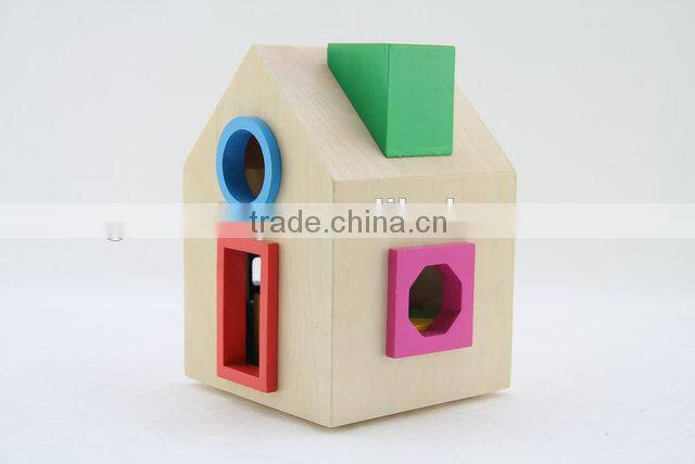 Miniature wooden toys house,wooden educational blocks toys,intelligence toy