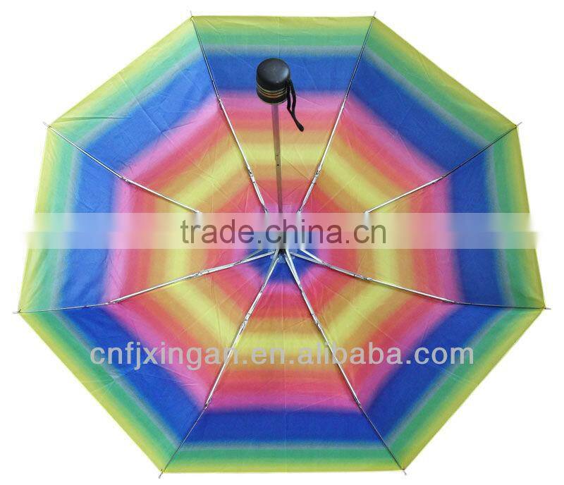 coloful 3 fold manual open umbrella