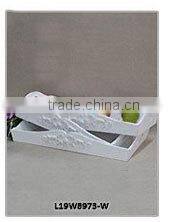 Butterflies White Decor Pedestal Round Plate Wedding