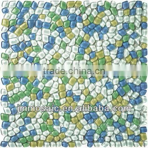 Cobble glass mosaic tile Pebble glass mosaic tile