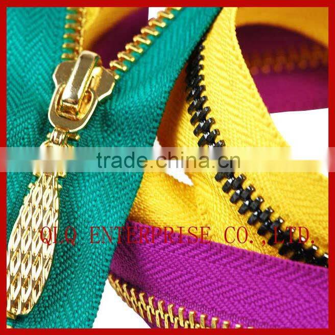 Black Open End Metal Zipper