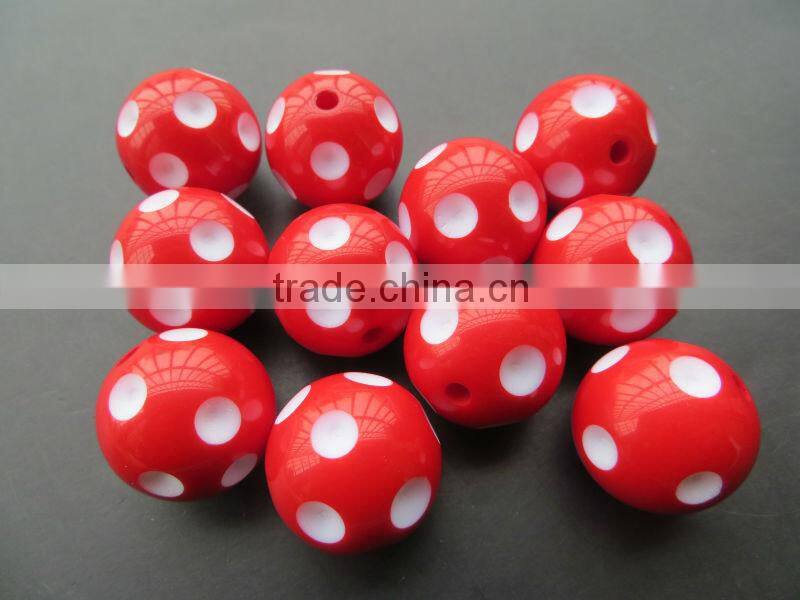 Newest Halloween Mixed Colorful color polka dot acrylic resin chunky beads for jewerly making !