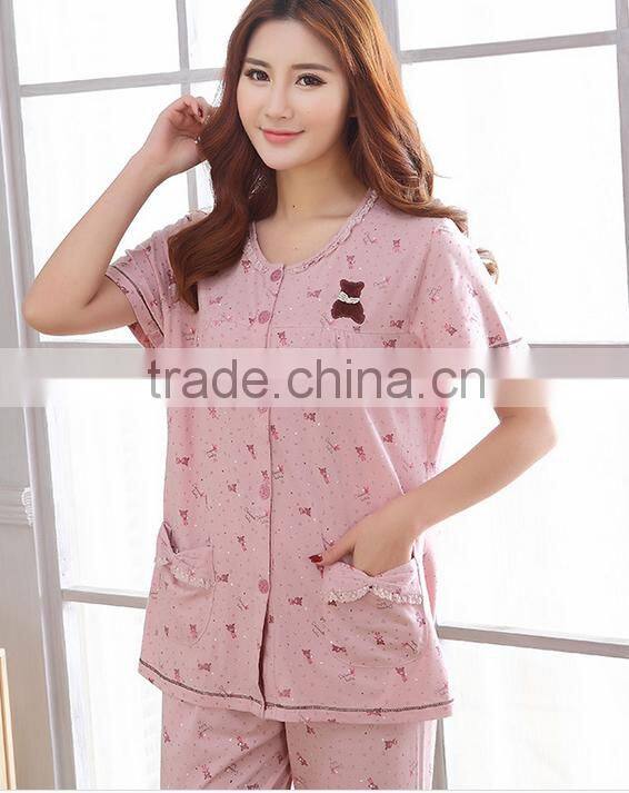 100% cotton pajamas women sleepwear factory direct sale
