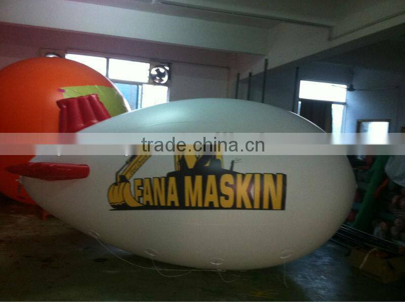 plain white advertising airship inflatable helium blimp for display