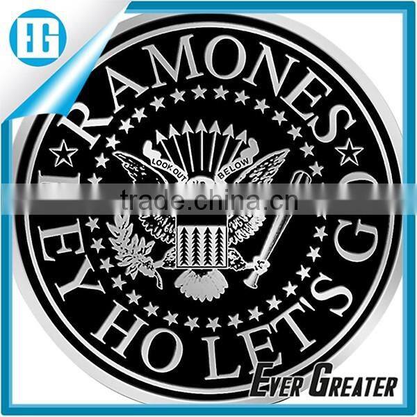 Custom embossed metal sticker self adhesive embossed metal sticker wine bottle embossed metal sticker