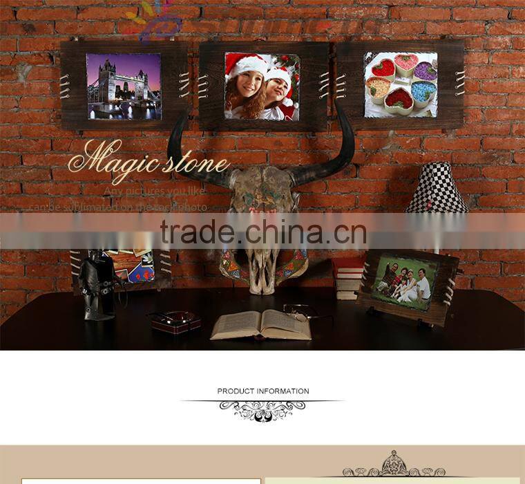 Sublimation rock photo slate/sublimation photo rock whole sale