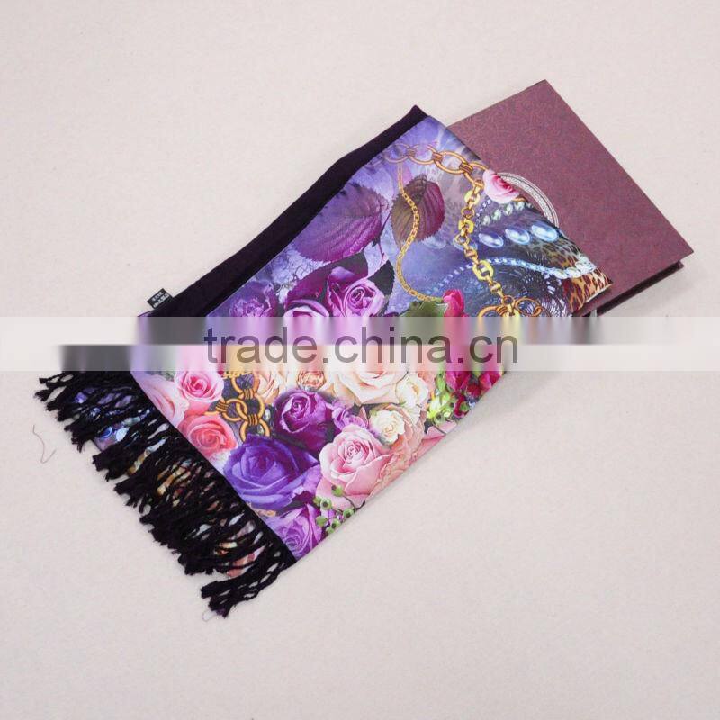 hangzhou 2014 latest fashion digital print woman silk shawl