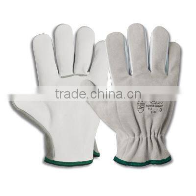 high quality split leather palm glove with reinforcement stripe