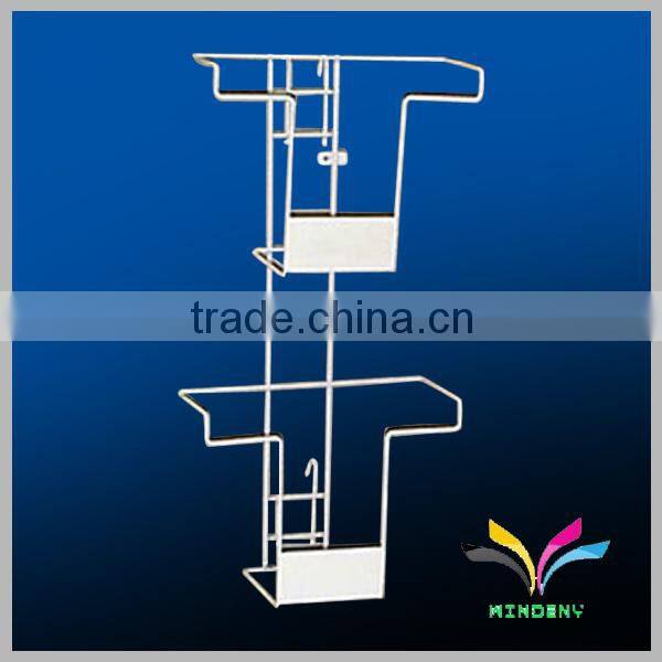sign holder 2 tires wall mount metal magazine rack book display racks