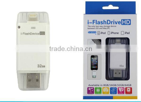 Factory Price High Quality Real Capacity OTG iFlash Drive 3 in 1OTG Pen Drive 8G,16G,32G For iPhone