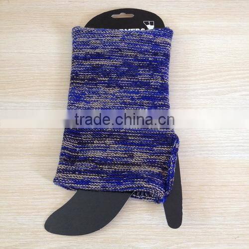 Blue Leg Warmers, Knitted Boot Cuffs, Short Boot Socks, Thick Warm Womens Leg Warmers