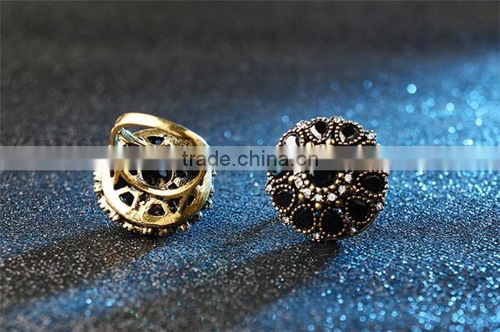 Factory direct sell zinc alloy multicolor crystal rhinestone ring bohemian rings