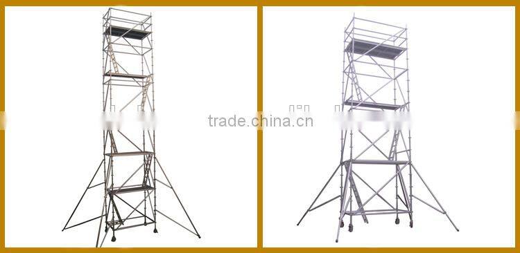 Mobile aluminium scaffold for high-rise buildings