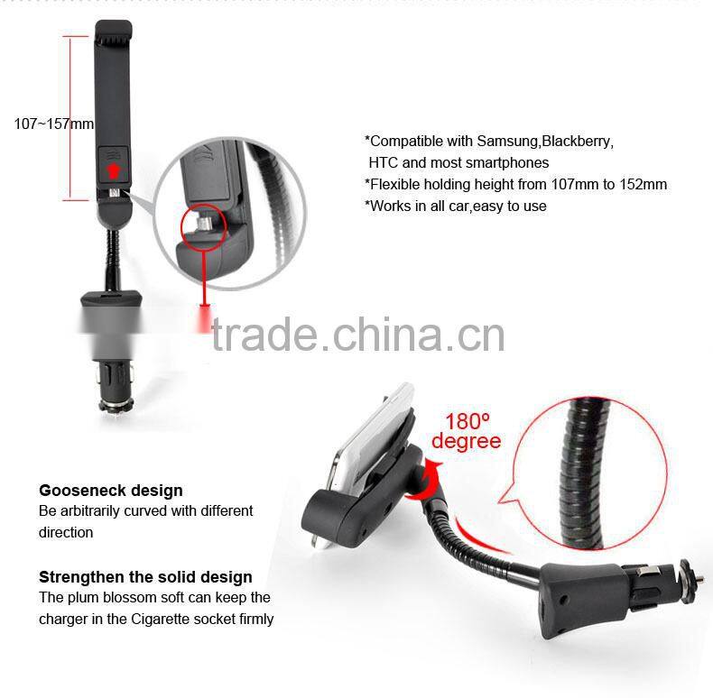 Creative Mobile Phone Base Travel Gooseneck Design Mobile Phone Base Travel charger hold car charger mount for iphone5 (HC03S5)