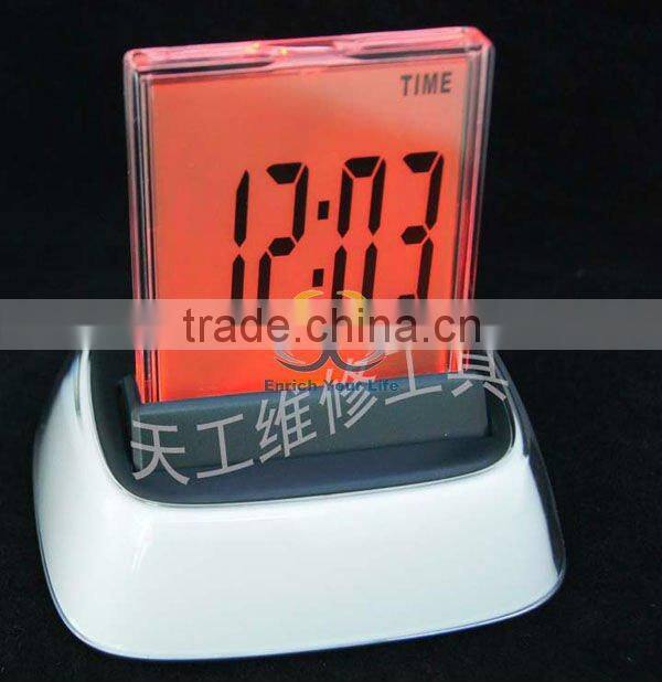 7-Color Change LED Digital LCD Alarm Clock Thermometer