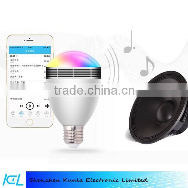 LED speaker bulb /Bluetooth Portable Led Light with LED White E27 Mobilephone App Control For Iphone Samsung