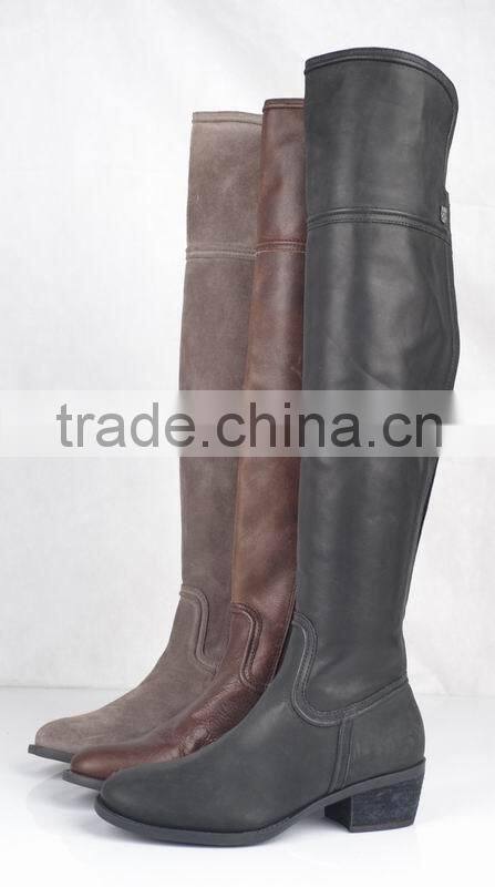 European Newest Leather Boots,Pointed Toe Women Flat Boots