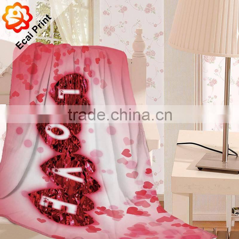 2016 hot sale good quality custom made printing fleece blanket