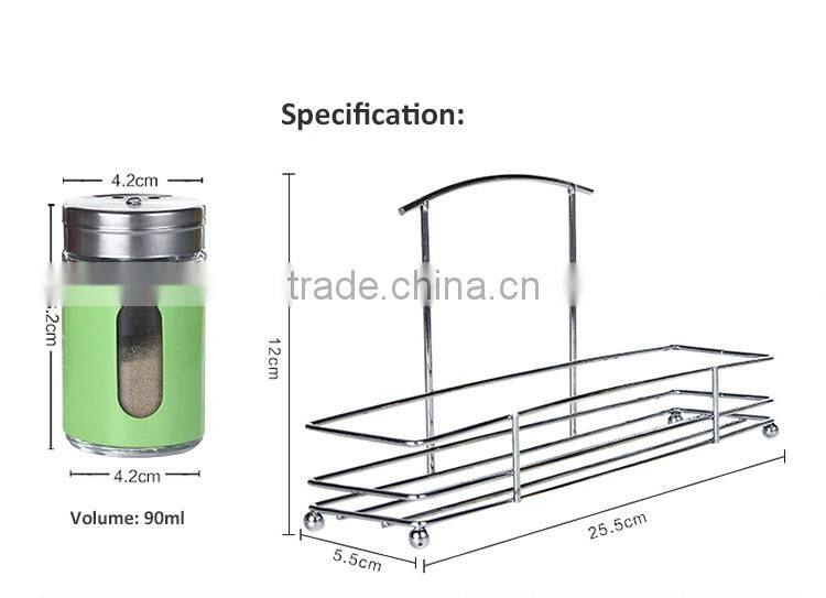 90ml Glass Seasoning Jars With Metal Shelf