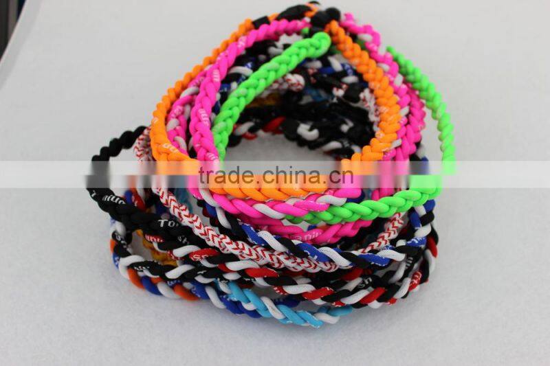 Triple braided titanium sports necklace,quad titanium sports necklace,titanium necklace making