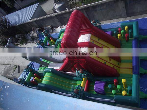 giant outdoor playground dinosaur inflatable obstacle course for kid game