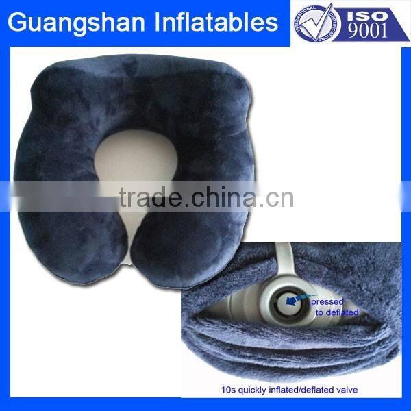 travel accessories velet cover durable inflatable luxury travell neck pillow