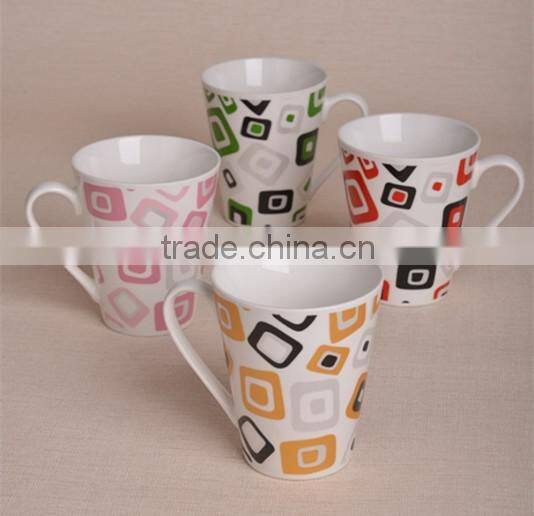 Best Selling porcelain coffee mug ceramic V shape mugs