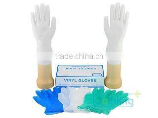 Powdered Disposable Stretchy Vinyl Synthetic Gloves
