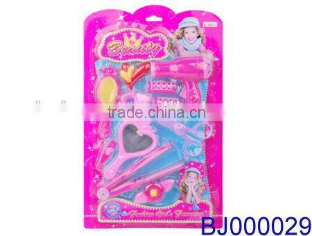 New arrival fancy toy for girls plastic electric hair dryer and led hair straightener toy set