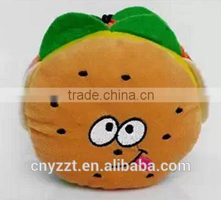 Plush Hamburger-Shaped Dog Toys With Squeakers/Hamburger Soft Cotton Squeaky Pet Dog Toy