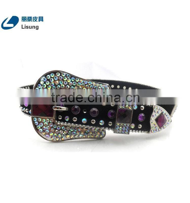 Western Purple Crystal Prism Cut Concho Wholesale Rhinestone Fancy Belts