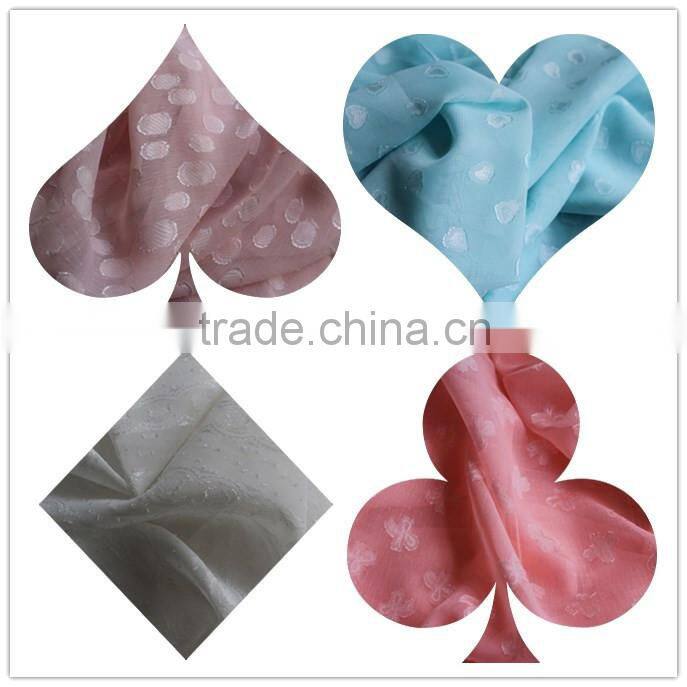 100%polyester dot cutting chiffon fabric for ladys wedding