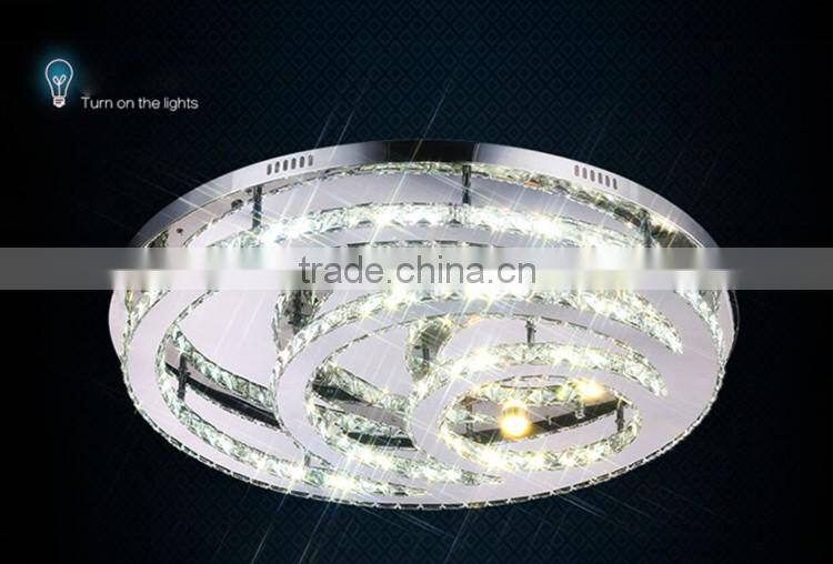 CE&RoHs Approved Round Modern Ceiling Lamp 220V K9 Crystal Chandelier