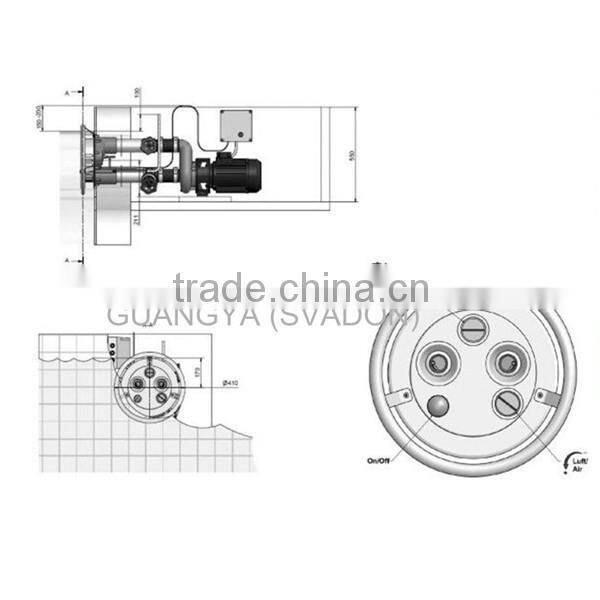 Counterflow training machine for swimming
