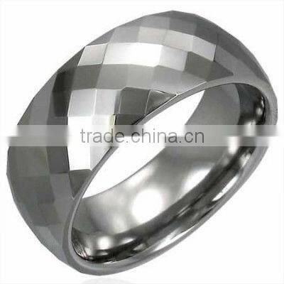 Yellow gold pltaed tungsten diamond ring for men