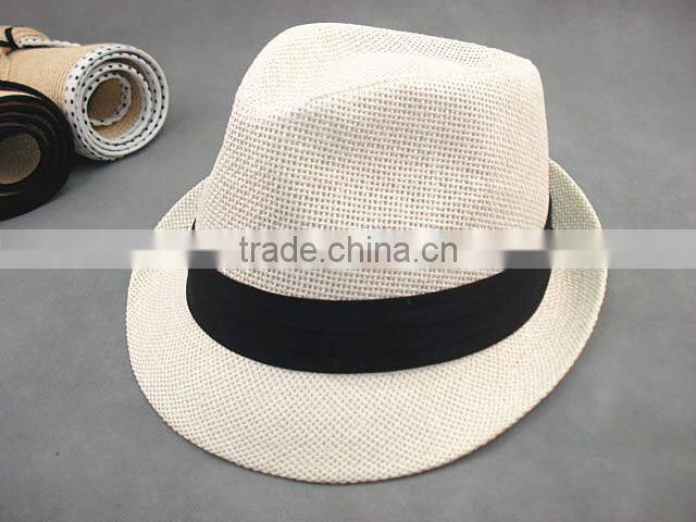 New product High reflective straw fedora hat with ears
