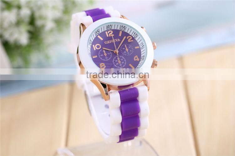 Fashion colorful women silicone watch