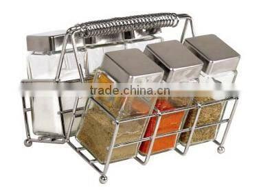 glass condiment spice sauce cruet set for cooking