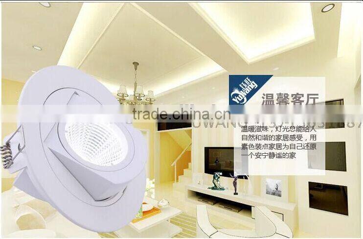 Commercial COB 7w 10w 12w led recessed swivel downlight