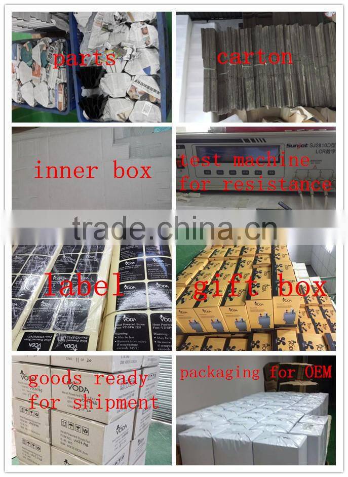 2015 Attractive designs 4 blade silver Wood burning stove fan