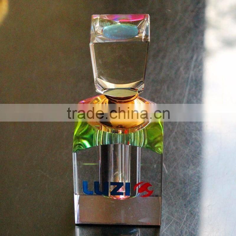 cheap custom made square shaped crystal perfume bottle