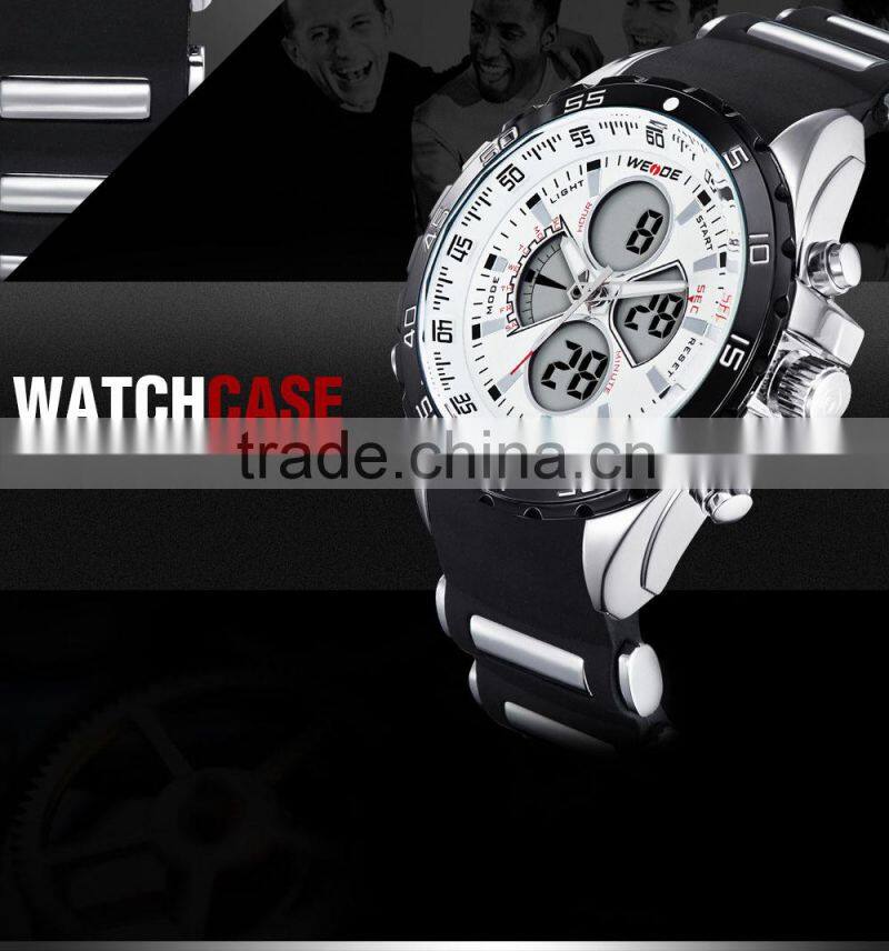 WEIDE New Waterproof Military Watch fashion watch company Rubber Bracet Diver Waterproof LCD silicone watch manufacture