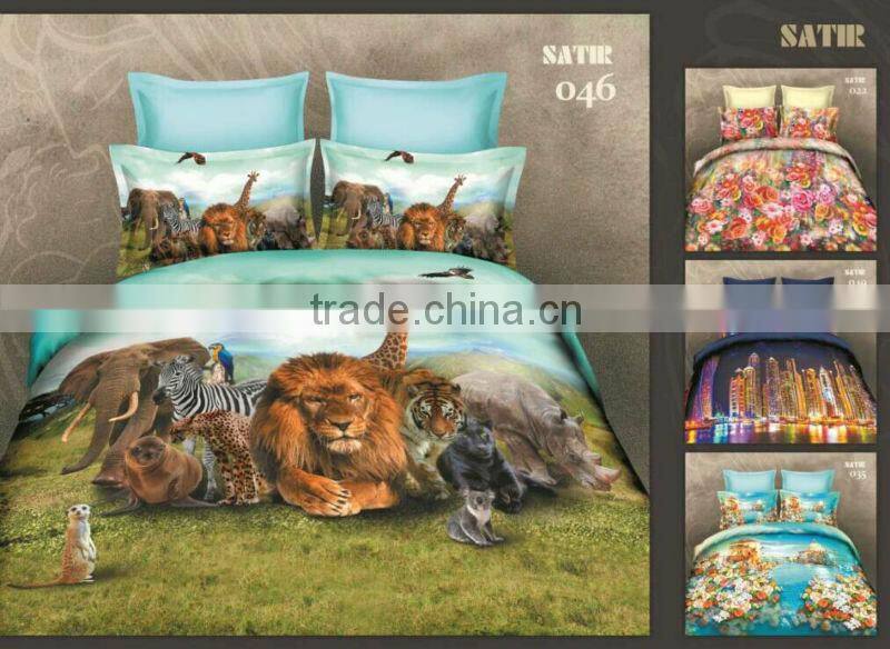 4 pcs King Size Modern Robot printed 3D bedding set 400T duvet cover set