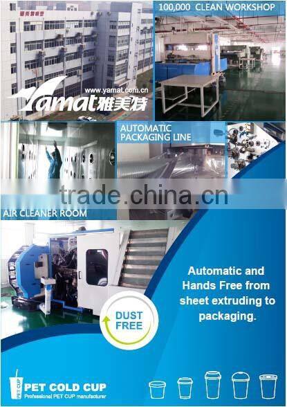 PET Clear Disposable Plastic Cup With Logo Dome Lids Plastic Pet Cup Manufacturer