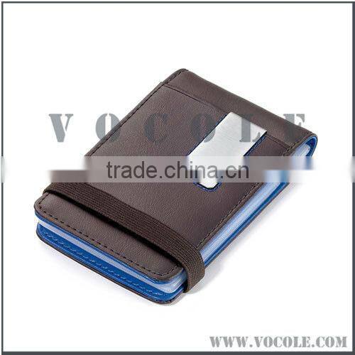 new jewelry gentlemen genuine leather money clip wallet with card holder