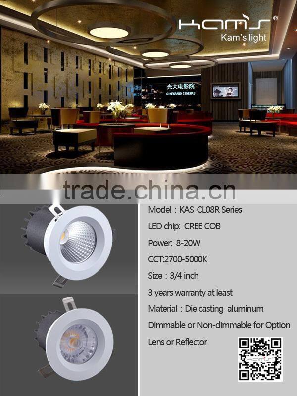 Led downlights dimmable COB LED down light 5w 8w 10w for indoor use
