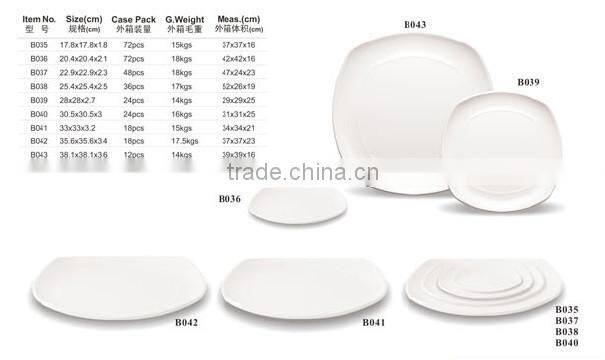 Best Seller square Melamine flat plate A5 material B037