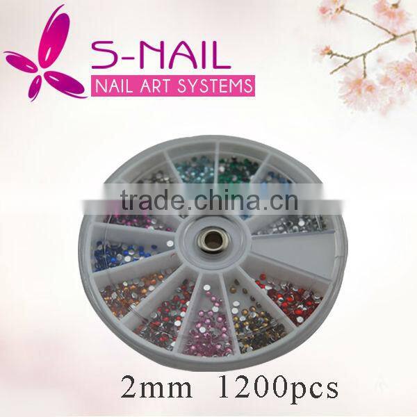 Hot sell 12 colors nail art caviar glitter rhinestone wheel