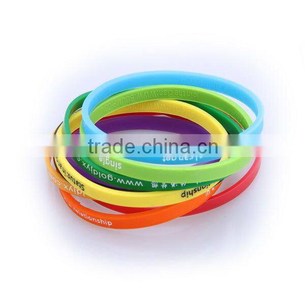 fancy silicone bracelet add custom print logo,customized silicone bracelet